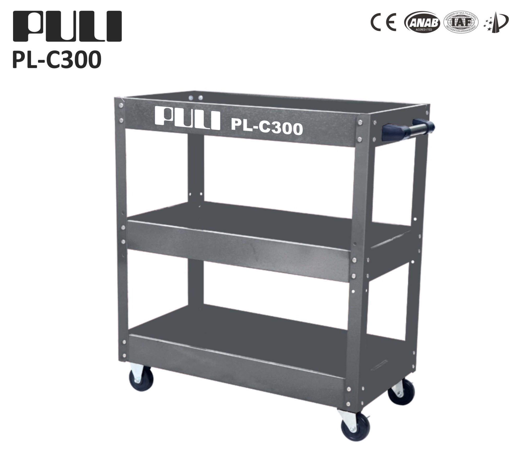 Xe đẩy đựng dụng cụ 3 tầng PULI PL-C300