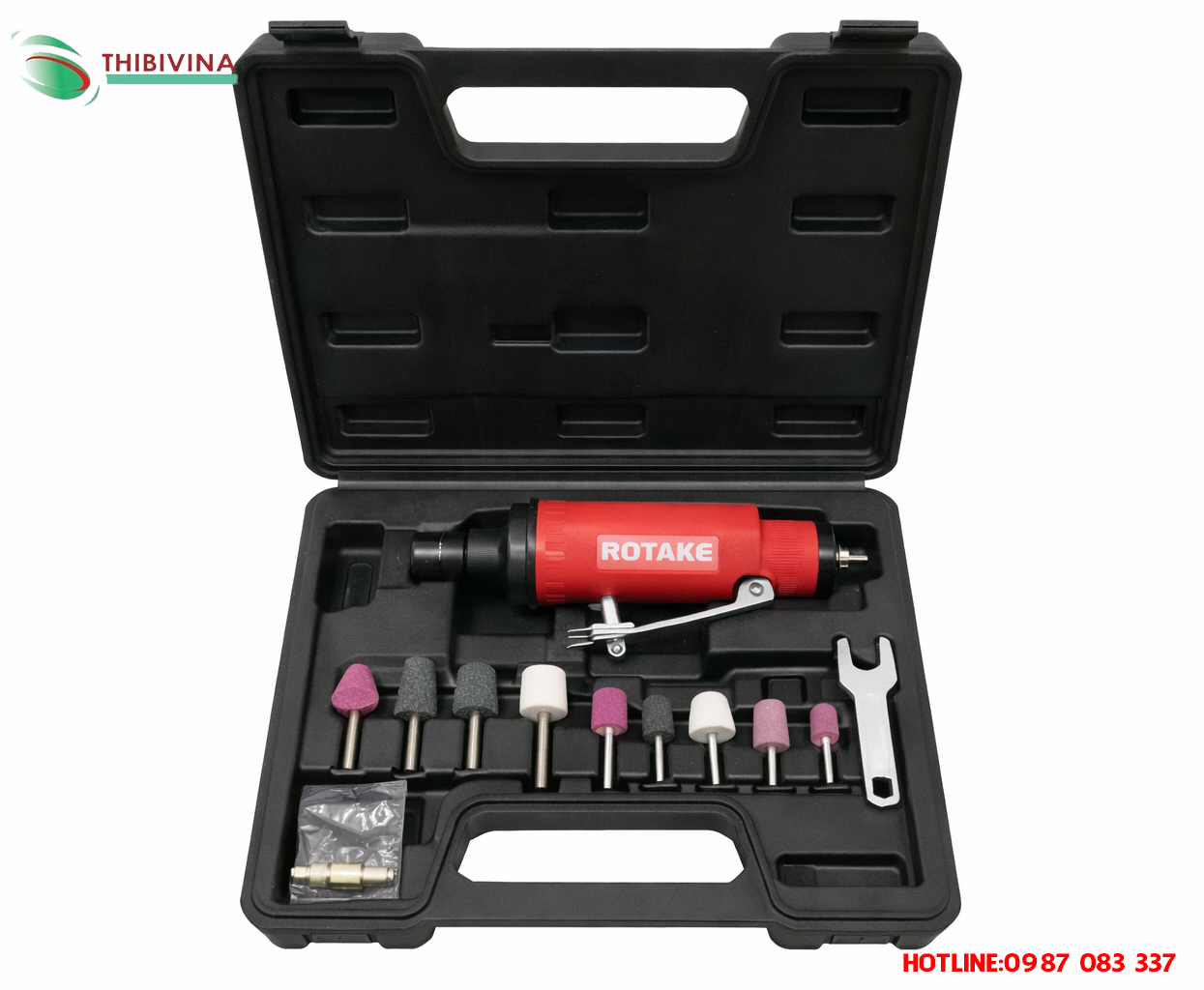 Bộ máy mài săm lốp ROTAKE RT-1206PK 1/4 inch trong hộp phụ kiện