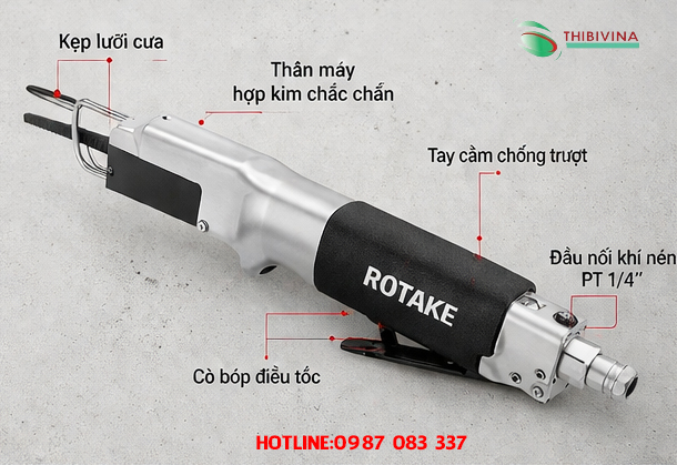 Cấu tạo máy cưa khí nén ROTAKE RT-3702 chính hãng