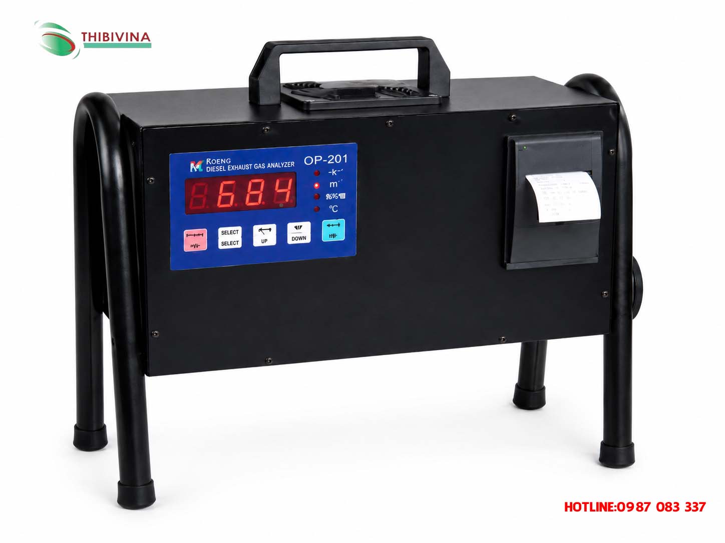 Máy đo độ khói động cơ Diesel KOENG OP-201 với màn hình LED và máy in tích hợp