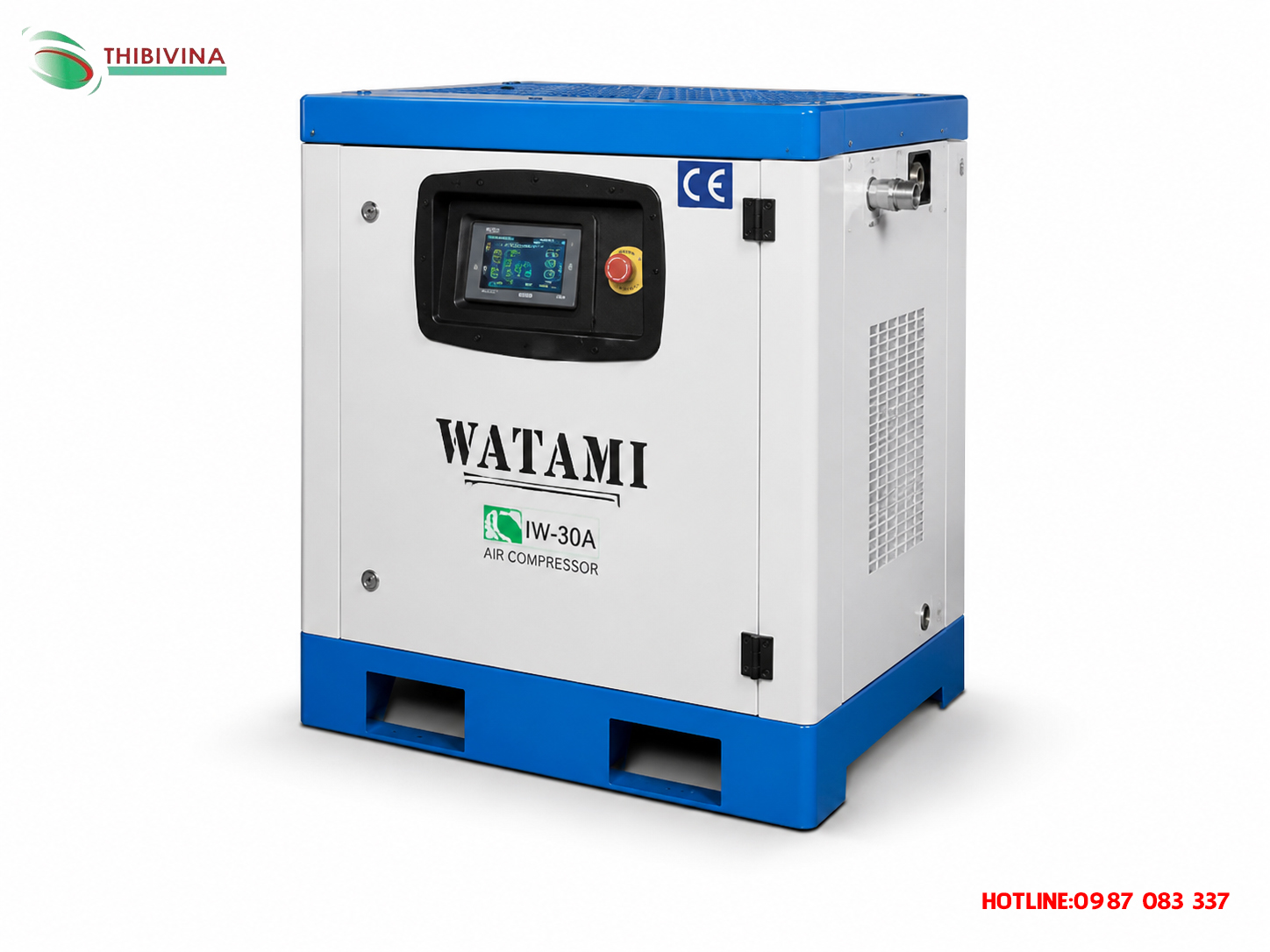 Máy nén khí trục vít biến tần WATAMI IW-30A dùng cho garage ô tô