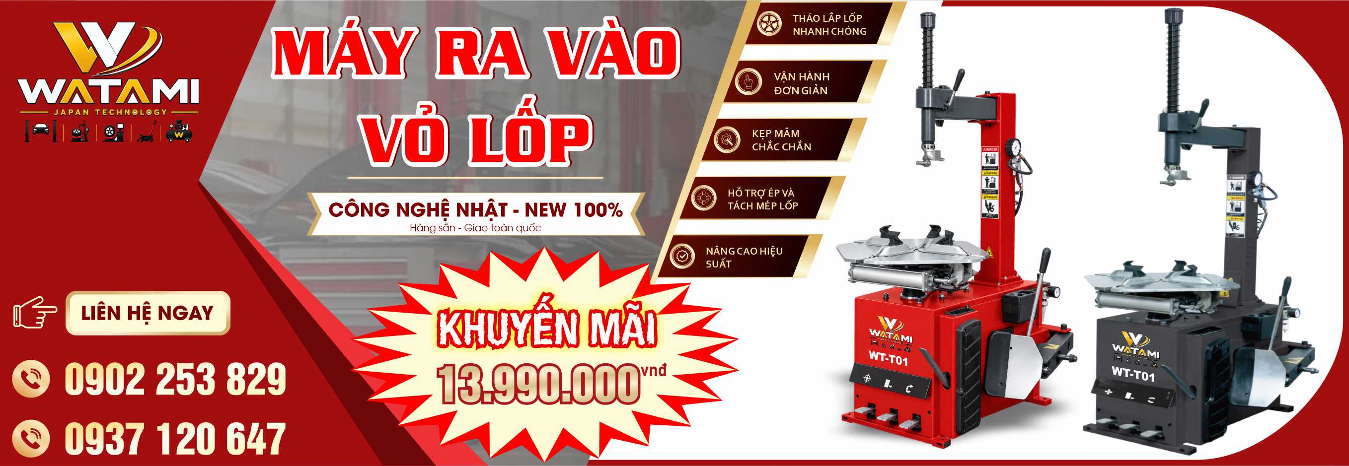 Máy ra vào vỏ lốp xe ô tô - Xe máy