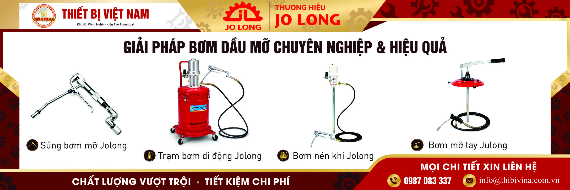 Thiết bị bơm dầu mỡ Jolong chuyên nghiệp và hiệu quả
