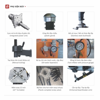 Máy Ra Vào Vỏ Lốp Ô Tô WATAMI WT-T02 (Màu Xám)