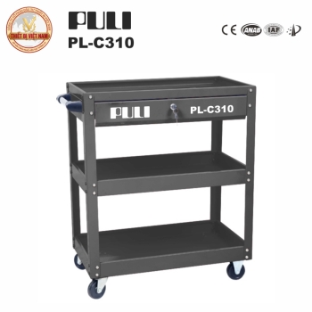 Xe đẩy đựng dụng cụ 3 ngăn có hộc kéo PULI PL-C310 Grey